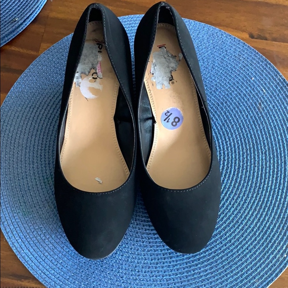 Black suede shoes